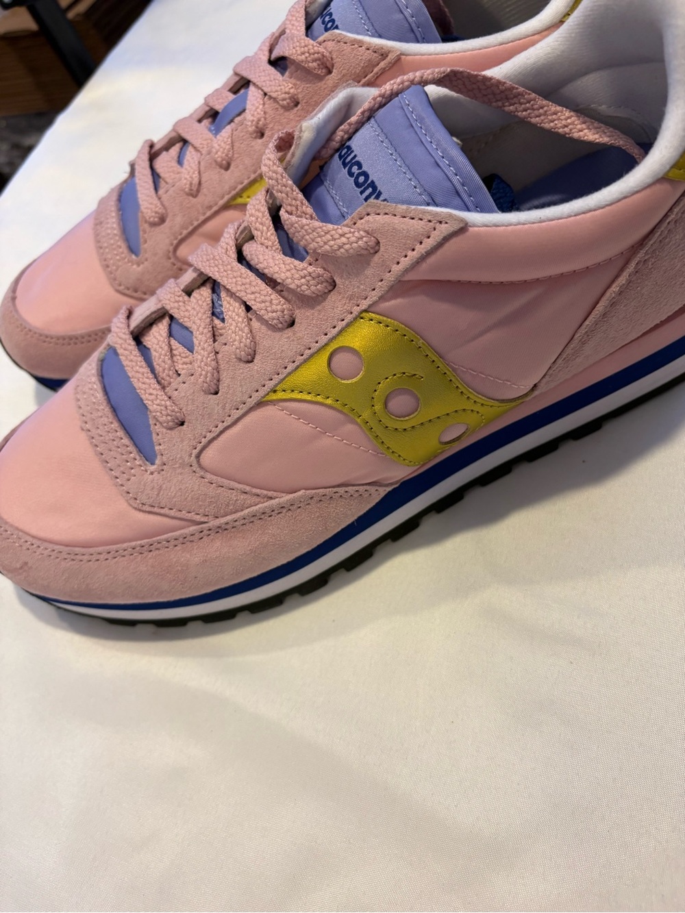 Saucony Pink, Yellow & Blue Retro Runner Sneakers